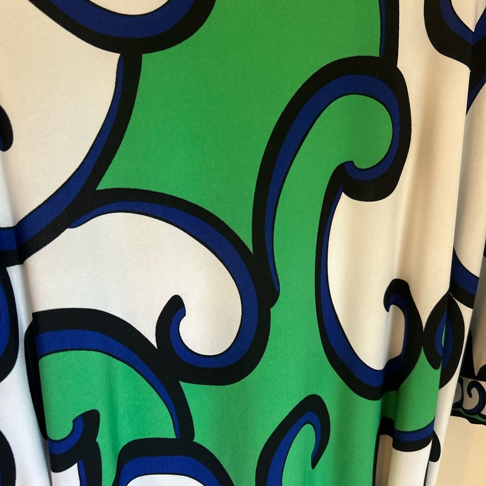 Sandra Darren Dress with Green and Blue Patterns - Picture 9 of 9